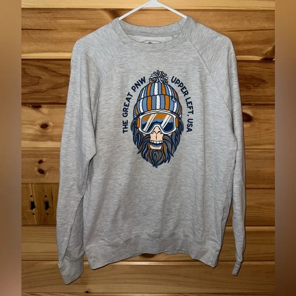 Pacific Northwest PNW Gray Graphic Crewneck - Picture 1 of 2
